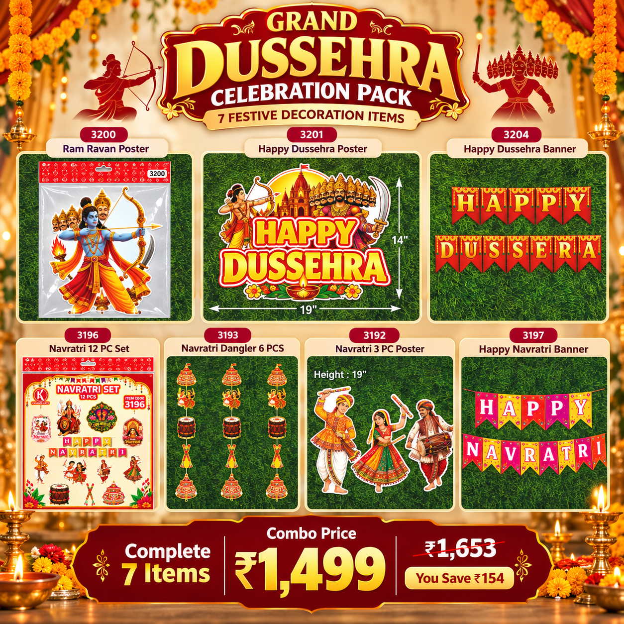 Grand Dussehra Festival Decoration Pack