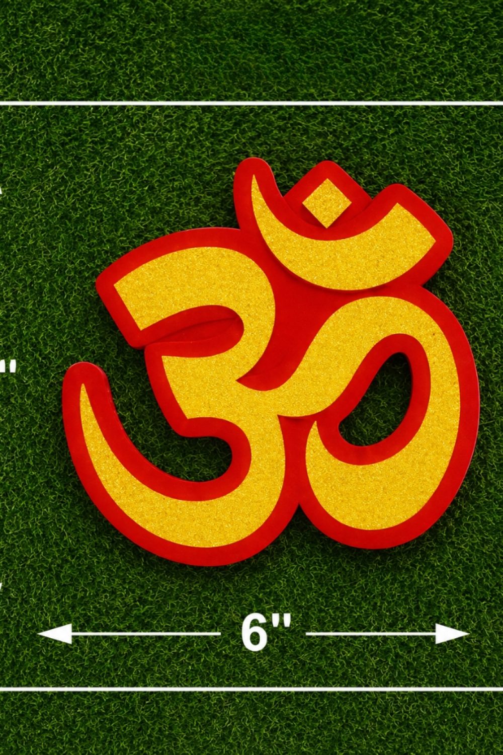 Premium Om Poster (6") with glitter finish on 300 GSM board for temple decoration, pooja rooms, Diwali, Ganesh Chaturthi, meditation spaces, and spiritual home decor.